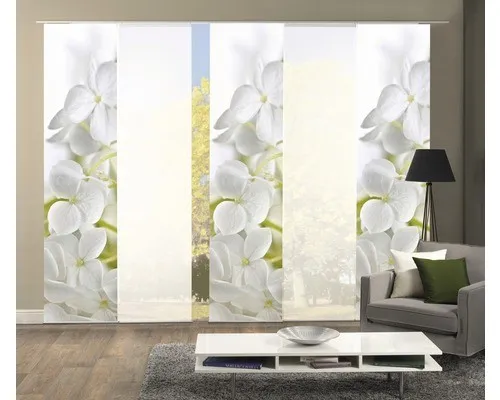 Schiebegardine 5er-Set Padua weiß 60x245 cm - Kaminöfen – Vielseitige Schiebegardinen als Licht- und Sichtschutz, ideal für kreative Raumgestaltung und als stilvolle Innendeko.