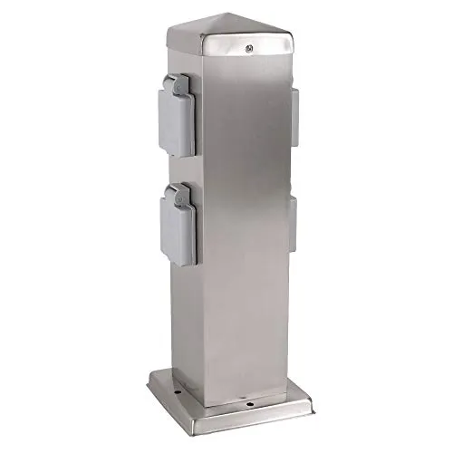Steckdosensäule 4-Fach Edelstahl