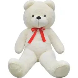 vidaXL Teddybär Kuscheltier Plüsch Weiß 242 cm - Kuscheltiere - XXL Plüschbär mit eleganter Fliege, ideal als Geschenk für Kinder ab 36 Monaten. Extrem weich und perfekt zum Kuscheln!