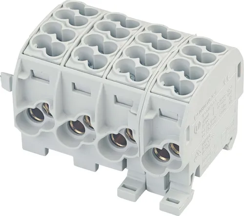 grenda-hammer® VDE Hauptleitungsabzweigklemmen HLAK 4-polig - Anschlussklemmen & Kits - Platzsparende 4-polige Ausführung mit nur 17,8mm Modulbreite, ideal für eine schnelle und flexible Montage auf DIN-Tragschiene.