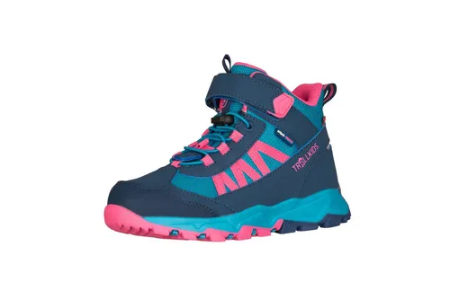TROLLKIDS KIDS TRONFJELL HIKER MID - Wasserdichte Wanderschuhe - Wanderschuhe für Kinder mit knöchelhohem Schaft und Klettverschluss. Die EVA-Sohle sorgt für hohen Dämpfungskomfort und Rutschfestigkeit, ideal für Abenteuer in der Natur.
