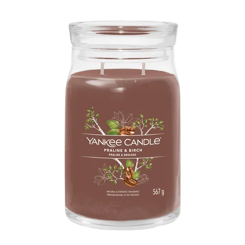 Yankee Candle Signature Praline & Birch 567 g - Kerze mit warmem Praline- und Birkenaroma, ideal für eine gemütliche Atmosphäre und langanhaltenden Duftgenuss.
