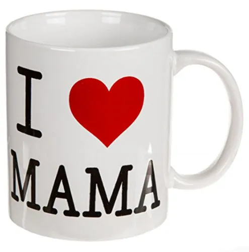 Out of the blue Tasse aus Steingut, I Love Mama, ca. 10 x 8 cm