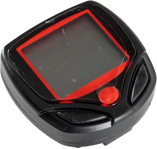 On Bike Fahrradcomputer mit 14 Funktionen, komplett mit Kabel, wasserdicht, praktisch zu bedienen und mitzunehmen, 5 x 5 x 1,5 cm, Batterien im Lieferumfang enthalten