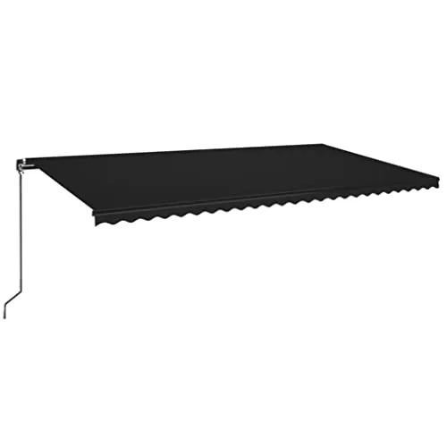 vidaXL Manuelle Einziehbare Markise 600x350 cm Anthrazit - Gestalten Sie Ihre Außenbereiche mit dieser robusten, einziehbaren Markise! Der pulverbeschichtete Aluminiumrahmen sorgt für Stabilität, während der strapazierfähige Markisenstoff UV- und wasserbeständig ist. Ideal für individuellen Schatten.