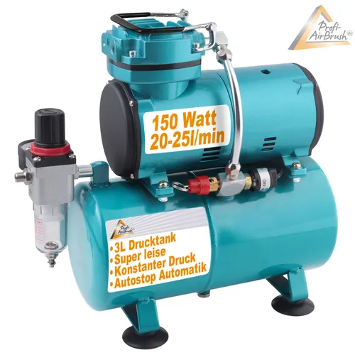 AIRBRUSH KOMPRESSOR AIRBRUSHKOMPRESSOR DRUCKLUFT TANK LUFTTANK AIRBRUSH ÖLFREI