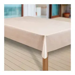 laro Tischdecke Wachstuch-Tischdecken Abwaschbar Uni creme beige meliert rechteckig braun 100 cm x 100 cm