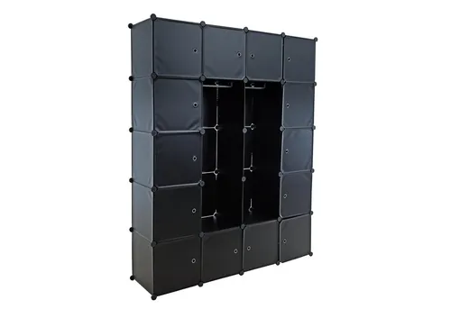 ESTEXO Regalsystem Würfelregal mit Kleiderstange - Vielseitiges Würfelregal mit 2 Kleiderstangen und magnetischen Türen; ideal für individuellen Stauraum und kreative Aufbaumöglichkeiten.