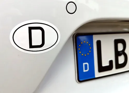 Deutschland D-Schild D Aufkleber Sticker 76 x 52 mm FasCal Foliendruck RICHTER
