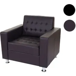 Sessel Kunda, Loungesessel aus Kunstleder mit Metallfüßen - Eleganter Clubsessel mit hochwertigem Kunstlederbezug, ideal für entspannte Stunden. Robuste Metallfüße und kombinierbar mit Sofas dieser Serie.