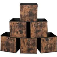 Faltbox 6er Set - Aufbewahrungsboxen für Ordnung - Praktisches 6er Set aus Stoff für stilvolle Aufbewahrung, klappbar und ohne Deckel, ideal für jeden Raum.