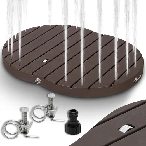 CCLIFE Gartendusche – Bodendusche mit Fußrad und 4m Fontänenhöhe - Gartendusche aus robustem PP-Kunststoff, ideal für Garten, Terrasse oder Pool. Genießen Sie eine kraftvolle Wasserfontäne bis zu 4 m Höhe – perfekt für heiße Sommertage!