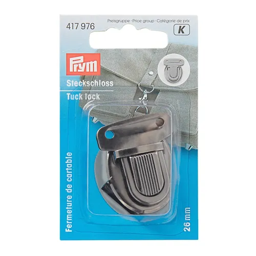 Steckschloss 26 mm Steckschnalle PRYM 417976 gun alt silber Schnalle Schließe