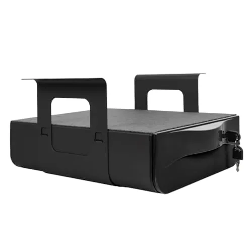 Spacetronik Schublade Unter Schreibtisch - Abschließbare Schreibtisch Schublade aus Stahl mit zusätzlicher Ablage - Praktische Aufbewahrung für Büro & Home-Office