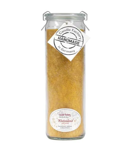 Candle Factory Big-Jumbo Duftkerze im Weckglas, Winterabend in gelb von Candle Factory