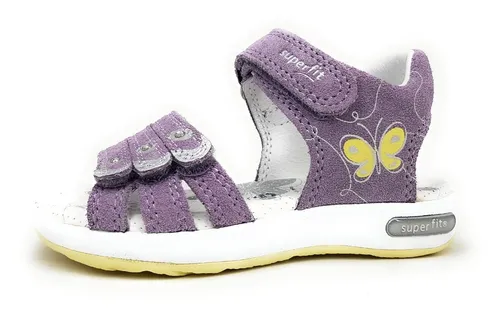 Superfit Mädchen Emily Sandale, Lila Gelb 8500, 25 EU - Sandalen für Mädchen mit atmungsaktivem Lederfutter und rutschhemmender Gummi-Laufsohle für optimale Sicherheit beim Laufen. Ideal für kleine Entdecker!