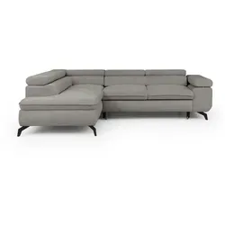 S-STYLE Ecksofa Bonnie mit Schlaffunktion - Grau, 275 cm - Das S-STYLE Ecksofa Bonnie vereint Komfort und Funktionalität. Mit einer praktischen Schlaffunktion ist es ideal für Gäste. Hochwertige Materialien und modernes Design machen es zum Blickfang in Ihrem Wohnraum.