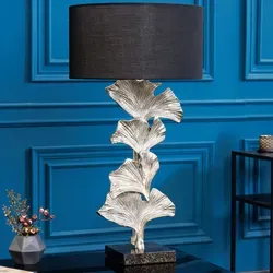 riess-ambiente Design Tischlampe GINKGO 70cm – Elegante Beleuchtung für jedes Zuhause - Moderne Tischlampe mit einzigartigem Marmor-Fuß und stilvollem Stoffschirm. Handgefertigt, sorgt für gemütliche Lichtakzente im Wohnbereich, Schlafzimmer oder Flur. Maße: 38 x 70 cm.