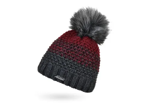 Neverless Bommelmütze Damen Strick-Mütze gefüttert Fleece Fell-Bommel Kunstfell Winter-Mütze Bommelmütze Grobstrick mehrfarbig Neverless®