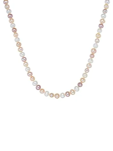 Valero Pearls Silberkette mit Süßwasser-Zuchtperle - Elegante Perlenkette (42 cm + 5 cm) aus hochglanzpoliertem Silber, ideal für besondere Anlässe und tägliche Eleganz.