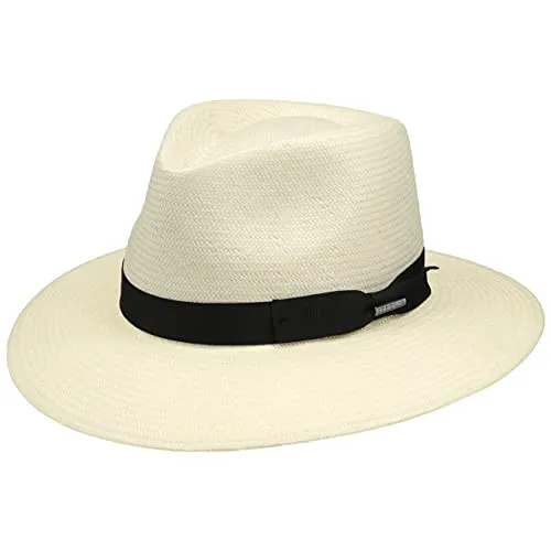 Stetson Tokeen Toyo Traveller Hut für Herren - Leichter und geschmeidiger Sommerhut aus 100% Toyostroh mit breiter Krempe (ca. 7,5 cm) für optimalen Sonnenschutz. Stetson-Qualität mit markantem Ripsband für einen klassischen Look.
