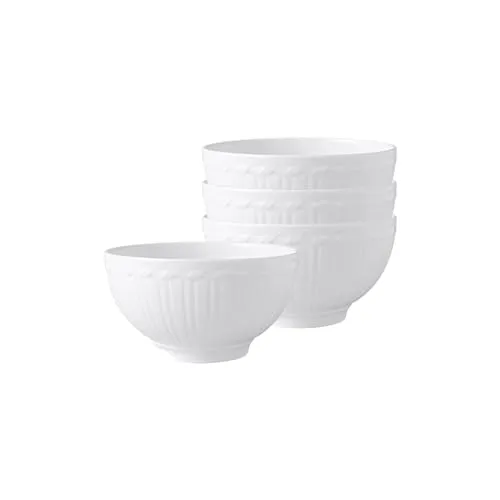 Villeroy & Boch Cellini Bol 750 ml 4er Set - Elegante Schalen aus Premium Porzellan, ideal für jede Gelegenheit. Mit filigranen Relief-Verzierungen und spülmaschinenfest, bringen Sie einen Hauch von Renaissance-Architektur auf Ihren Tisch.