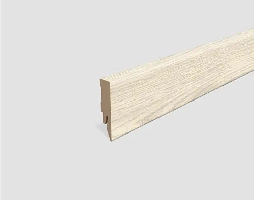 EGGER Sockelleiste Eiche weiss L626 | neues kubisches Profil | passend zu Fußboden Berdal Eiche weiss