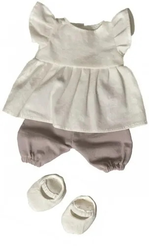 Puppenkleidung Hose Tunika Weiß Schoko Egmont 30-32cm