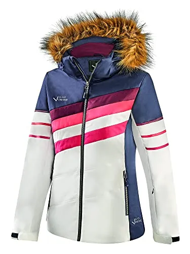 Black Crevice Damen Skijacke, dunkelblau/weiß/pink, 40