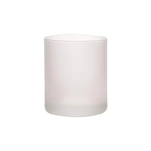 INNA-Glas Teelichthalter MARCIAL aus Glas, matt-klar, 9 cm, Ø 6,5 cm - Teelichtglas