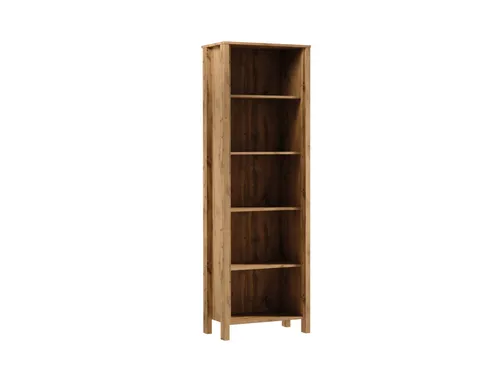 Beige Standregal aus Holz mit 4 Fächern - Kompaktes Bücherregal mit 4 Regalfächern, ideal für Flur, Schlafzimmer oder Wohnzimmer. Mit modernen Design und stabiler Bauweise bietet es viel Platz für Ihre Bücher und Deko.
