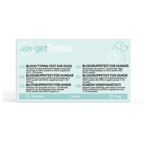 GetTested International AB Unverträglichkeitstest Blutgruppen-Test für Hunde, 1 Messparameter, Testkit, 1-tlg., DEA1-Bluttest für Hunde, DEA1-Blutgruppentest für Hunde
