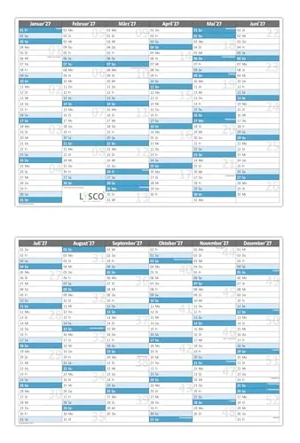 Tafelkalender DIN A5 2027 (10 Stück) Format (148 x 210 mm) 300g BD Papier sehr gut beschreibbar