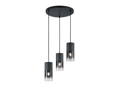 TRIO Leuchten LED Pendelleuchte, dreiflammig mit wechselbaren LEDs - Hängeleuchten für stilvolle Wohnräume, elegantes Design aus mattem Metall und Rauchglas, ideal für Flur, Esszimmer oder Wohnzimmer.