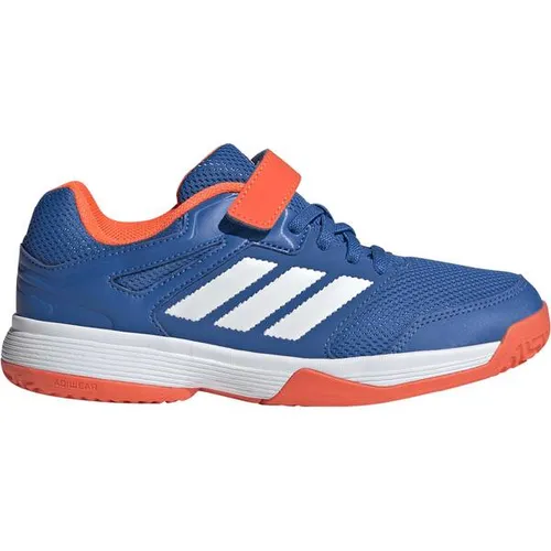 adidas Performance Speedcourt Velcro Kids blau, 30 Kinder - Hallenschuhe für Jungen mit praktischen Klettverschlüssen, ideal für aktive Kids und perfekten Halt auf dem Spielfeld.