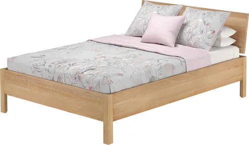 ERST-HOLZ Metallfreies Doppelbett 140 x 200 aus massivem Buchenholz - Hochwertiges metallfreies Bett aus geölter Buche – ideal für Allergiker, mit stabiler Konstruktion und optimaler Unterstützung für erholsamen Schlaf.