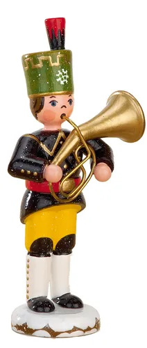 Hubrig Volkskunst Dekofigur Winterkinder Bergmann Tenorhorn (9cm) - Weihnachtsdörfer, handgefertigte Dekofigur mit liebevollen Details für festliche Stimmung in Ihrem Zuhause.