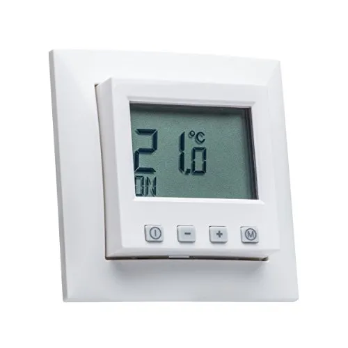 Halmburger digital Raumthermostat ERD55rg mit Berker S.1 Rahmen - Thermostate für Fußbodenheizungen, großes Display für einfache Bedienung und stromlos geschlossenes Design für effiziente Heizungssteuerung.