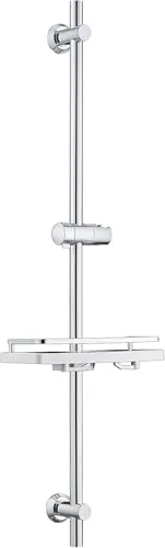 Görbach Duschset Edelstahl Duschstange mit Duschkopfhalterung, 100cm Chrom | Verstellbare Brausestange, passend für Standard-Handbrausen, geeignet für Bohrlochabstände von 30–94 cm