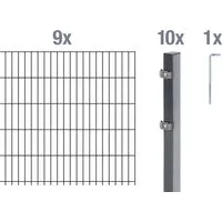 Alberts Doppelstabmatten Zaun 160 cm - Komplettset 18 m für langlebige Einzäunung - Gartenzäune: Hochwertiger Doppelstabmattenzaun, rostgeschützt durch Verzinkung und Kunststoffbeschichtung, ideal für langlebige und preiswerte Einzäunung.