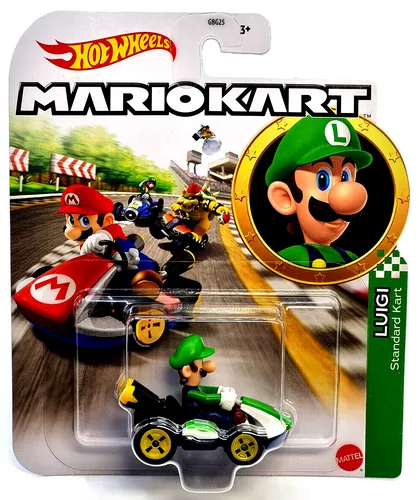 Mattel Hot Wheels cars Mario Kart Replica   Auto Luigi Standard Kart