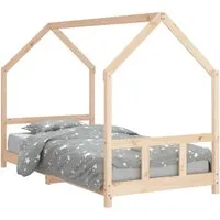 vidaXL Kinderbett 90x200 cm aus massivem Kiefernholz - Robustes Kinderbett aus unbehandeltem Kiefernholz, ideal für Kinder ab 4 Jahren. Das durchdachte Design ermöglicht einfaches Ein- und Aussteigen und bietet Platz für kreative Spielideen.