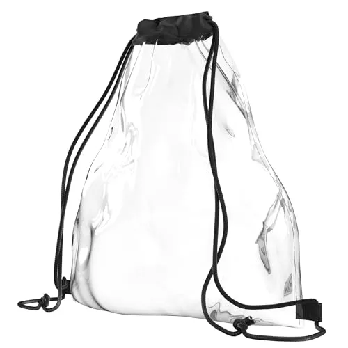 EAZY CASE - Festival Bag durchsichtig Transparente Tasche für Veranstaltungen Stadion Turnbeutel mit Kordelzug Rucksack Wasserdicht Sportbeutel Kosmetikbeutel Accessoire Festivaltasche Unisex Klein