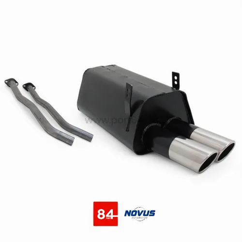 Novus Sportauspuff für BMW 3er E36 325i 2x76mm SR-Design - Schalldämpfer für BMW 3er E36, optimiert für sportlichen Klang und verbesserte Leistung, ideal für Autofans.