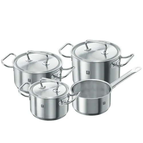 Zwilling Topfset Twin Classic 40901-000, 4-teilig - Edelstahl Kochtopfset, induktionsgeeignet mit hervorragender Wärmeverteilung dank Sigma Classic Sandwichboden und ergonomischen Stay-Cool-Griffen.