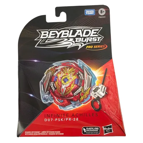 Hasbro F7803 - Beyblade Burst Pro Series - Infinite Achilles D07-PSK PR-28 - Kreisel mit leistungsstarkem rechsdrehendem Laucher, Metallteilen für extra Gewicht und Stabilität, ideal für spannende Battles und digitale Kämpfe in der Beyblade Burst App.