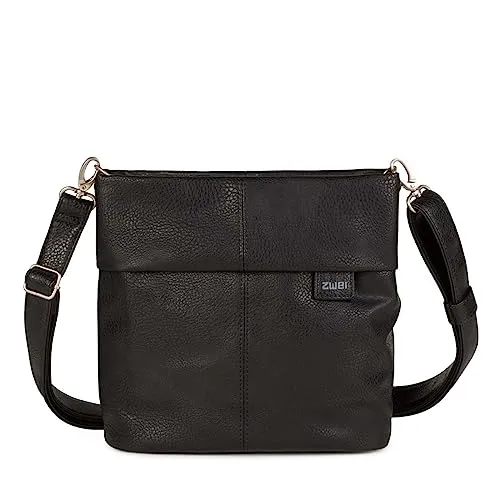 Zwei Mademoiselle M8 Umhängetasche 25 cm, Noir - Elegante Umhängetasche aus weichem Kunstleder, mit geräumigem Hauptfach und praktischen Innenfächern für schnellen Zugriff. Vielseitig tragbar als Schulter- oder Crossbody Bag – ideal für jeden Anlass.