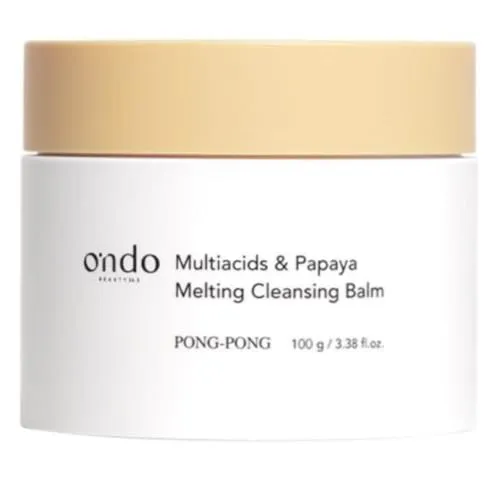 ONDO BEAUTY 36.5 Multiacids & Papaya Cleansing Balm - Gesichtsreinigung mit sanften Peeling-Eigenschaften durch 4 verschiedene Säuren, entfernt gründlich Make-up und Schmutz, ohne die Haut zu reizen.