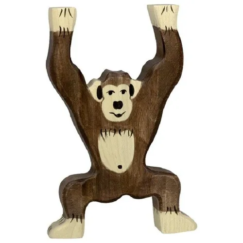 Holztiger 80169 Schimpanse stehend 13 cm Holzfiguren Serie Wildtiere