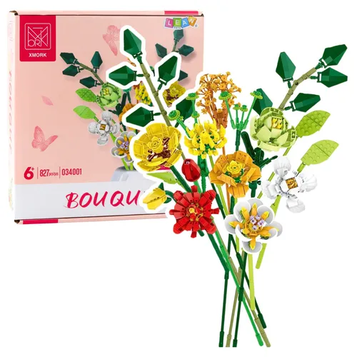LEAN Toys 23709 Bausatz „Buntes Blumenstrauß“ mit 827 Teilen